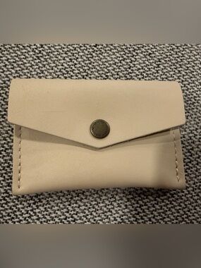 Portland Leather Goods Mini Envelope Wallet Leather Snap Card Holder in Bone NEW